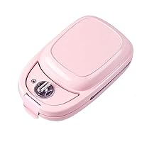 Mini Waffle Maker with Timer, 2 in 1 Sandwich Maker 0-15 Minutes Adjustable Timer 650W Press Grill with Detachable Non-stick Plates, Indicator Lights, Cool Touch Handle (Color : Pink)