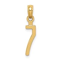 14k Gold Pendant Necklace Sport game Number Block Styl Measures 18.83x4.22mm Wide 0.9mm Thick Jewelry for Women