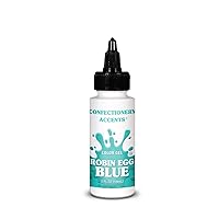 ROBIN EGG BLUE GEL COLOR - Gel Food Coloring, For Buttercream, Batter, Gumpaste, Icing, Fondant, Drinks, Baking & Decorating, Cookies, Cake, Cupcakes, High- Pigment, Bold, Vibrant Colors, 2 Ounce Bottle, Edible Food Dye, Kosher, Made In USA, Easy To Use, Mess Free Mixing And Blending