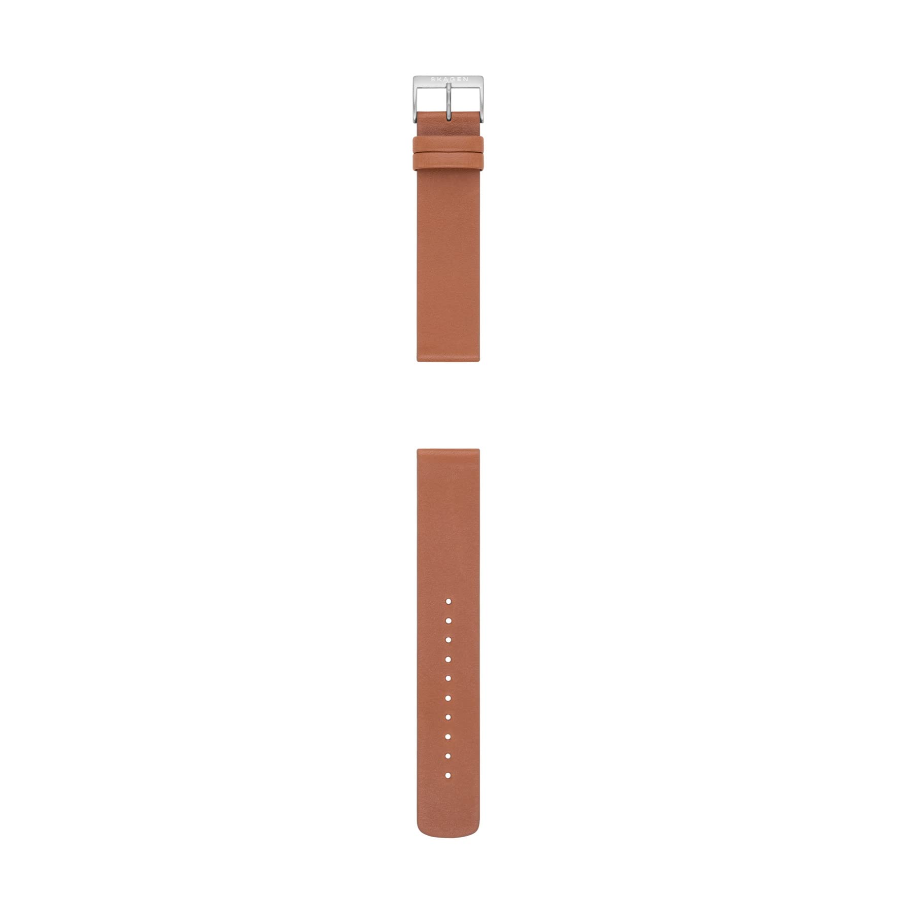 Skagen 22mm Standard Leather Watch Strap, Medium Brown (Model: SKB6121)