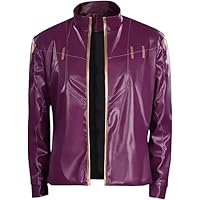 Mens Purple Faux Leather Fashion Jacket Halloween Costume