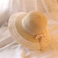 Cut-Out Bow Seaside Holiday Hat Women's Outdoor Hat Sunscreen capscreen Cap Visor Hat Summer (Color : E, Size : 55-58cm)