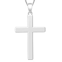 YL Cross Necklace for Women 925 Sterling Silver Polished Cross Pendant Necklace Simple Jewelry Gifts for Men