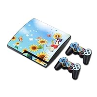 Vinyl Decal Skin/stickers Wrap for PS3 Slim Play Station 3 Console and 2 Controllers-Kids in Spring