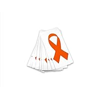 Orange Awareness Ribbon Decal – Use on Your Helmet or Vehicle - Orange Ribbon Decal for Leukemia, Kidney Cancer, Multiple Sclerosis, Skin Cancer, Gun Violence Awareness, Fundraising & More - 25 Decals