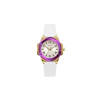 GUESS Ladies 38mm Watch - White Strap White Dial Two-Tone Case