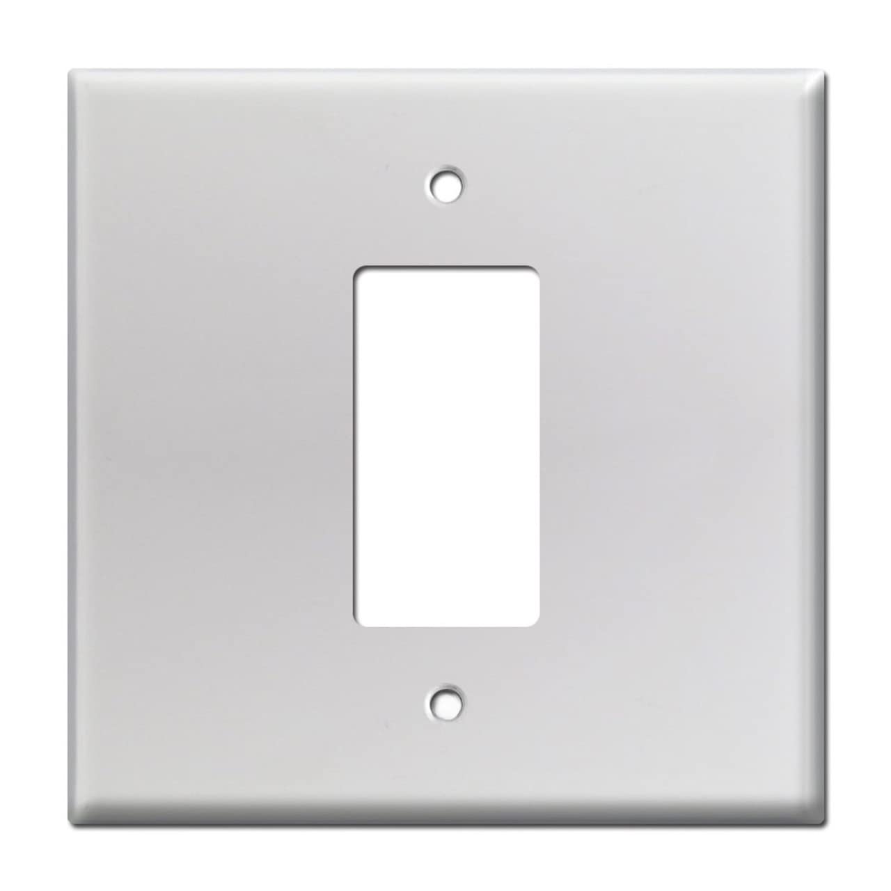 Oversized Metal Light Switch Plate 5.5” Jumbo 2 Gang 1 Centered White Extra Large Size Smooth Wall Outlet Blank One Single Rocker Double Gang Cover