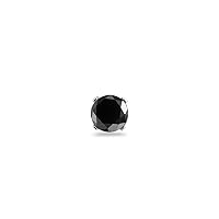 1.50 Cts of 6.30-7.51 mm AA Round Black Diamond Mens Stud Earrings in 14K White Gold - Valentine's Day Sale