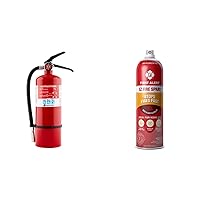 First Alert PRO5 Rechargeable Heavy Duty Plus Fire Extinguisher UL Rated 3-A:40-B:C, Red, 10 lbs & EZ Fire Spray, Extinguishing Aerosol Spray, AF400