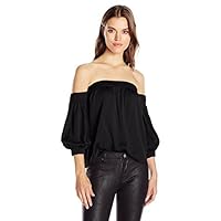 Milly Women's Off The Shoulder Blouse, Black, S
