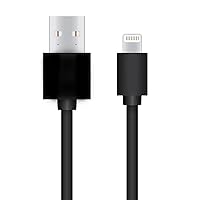 MFIBLACK10FT Lightning to USB Cable - 10 ft (3.05 M) MFI Certified Data Sync/ Charge Cord for iPad mini, iPhone 7/8/X, Black