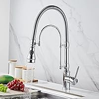 Water Bibcock Faucets,Kitchen Sink Tap for Bar Farmhouse Commercial, Pull Out Faucet, Chrome Kitchen Sink Mixer Tap, Total Brass Faucet, Vanity Faucet Water-Tap