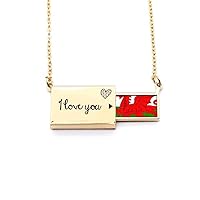 wales national flag eu country Letter Envelope Necklace Pendant Jewelry