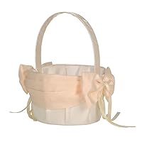 Western Rustic Wedding Ceremony Flower Girls Weaving Basket Champagne Ribbon Bowknot Petal Bouquet Holder Party Supplies