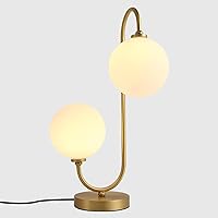 Nordic Globe Table Lamp LED Bedside Table Lamp with Gold Finish Living Room Bedroom Study Bedside Light Decoration Desk Lamps for Home Decor