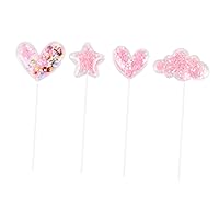 8pcs Birthday Baby Wall Grid Accessories The Wedding Party Cute Cake Picks Women Finger Watch Cakes Confetti Star Shape Heart Shower Good Mood Decor Cake Toppers Paper Cup Love
