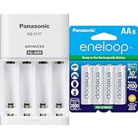 Panasonic eneloop Battery Charger Bundle with 8 AA Rechargeable Batteries