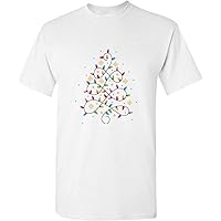 Abstract Christmas Tree Lights Decorations Art White Men T Shirt Tee Top S - 5XL