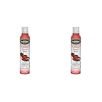 Extra Virgin Olive Oil Spray Chili Flavored 8 oz. Spray Bottle - Manage Oil Amount - Great For Salads & Cooking (Pack of 2)