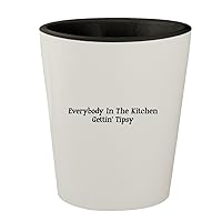 Everybody In The Kitchen Gettin’ Tipsy - White Outer & Black Inner Ceramic 1.5oz Shot Glass