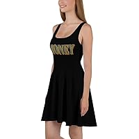 Black Money Skater Dress