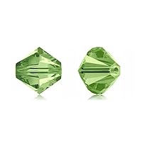 200pcs Adabele Austrian 3mm (0.12 inch) Small Faceted Loose Bicone Crystal Beads Peridot Green Compatible with Swarovski Crystals Preciosa 5301/5328 SSB316