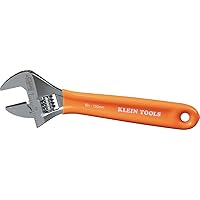 Klein Tools O5076 Adjustable Wrench, Precision Forged 1 1/2-Inch Extra-Capacity Jaw, SAE and Metric Scales, Plastic-Dipped Handle, 6-Inch