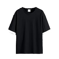 HIO Hop Loose Mens T-Shirts Casual Classic Summer Short Sleeves Black White Tshirt Tees