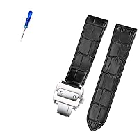 Premium Leather Strap Accessories for Cartier Santos 100 Men and Women Leather Strap 20mm 23mm (Color : 26mm, Size : 23mm)
