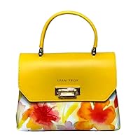 Ivan Troy Elegant Ann Floral Leather Handbag - Italian Craftsmanship | Shoulder Bag for Women