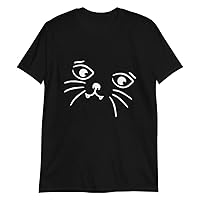 Cute Cat Face T-Shirt, Cat Mom, Cat Dad Tshirt, Short-Sleeve Unisex T-Shirt