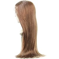 Front Lace Wig 100% Human Hair Wig Cambodian Virgin Remy Human Hair Yaki Color:#4 Light Brown