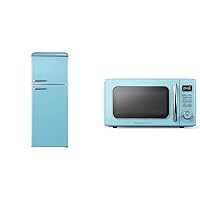 Galanz Retro 10 Cu. Ft. Refrigerator (GLR10TBEEFR) + 1.1 Cu. Ft. Countertop Microwave Oven (GLCMKZ11BER10)