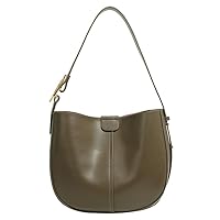 Genuine leather women's bag Bucket bag High-end crossbody bag Versatile casual wide shoulder strap shoulder bag