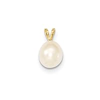 14k Yellow Gold 8mm Freshwater Cultured Rice Pearl Pendant Necklace Jewelry Gifts for Women