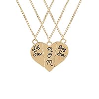 Mother's Day Gift Big sis mom Three-Petal Stitching Love Necklace (Gold)