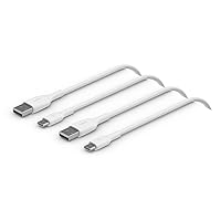 Belkin BoostCharge USB-C Cable (1M/3.3ft), USB-C to USB-A Cable, USB Type-C Cable for iPhone 15 Series, Samsung Galaxy S24, S24+, Note20, Pixel 8, iPad Pro, Nintendo Switch, & More - White (2-Pack)