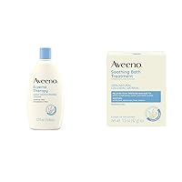 Aveeno Eczema Therapy Daily Moisturizing Body Cream for Sensitive Skin, Soothing & Soothing Bath Soak for Eczema, Natural Colloidal Oatmeal, 8 ct.