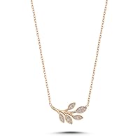 Olive Leaf Pendant Necklace, 18