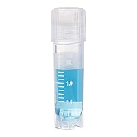 RingSeal Cryogenic Vials, 2.0ml, Sterile, External Threads, Attached Screwcap with O-Ring Seal, Case of 500, Globe Scientific 3032-2