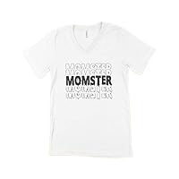 Momster Women’s Jersey V-Neck T-Shirt Black, White