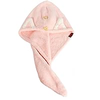 Hair Towel Wrap Rapid Hair Drying Towel with Button Dry Hat Hair Towel Wrap Bathing Wrapped Cap Women