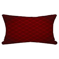 Decorative Throw Lumbar Pillow Cover Black Lumberjack Checkered Diagonal Plaid Small Red Beauty Buffalo Casual Male Check Classic Cold Pillow Cover Linen Pillow Case for Couch Bed Car Sofa 12x20 Inch