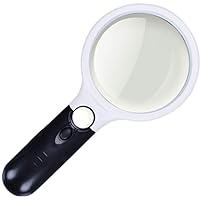 Qiangcui Magnifying Glass Handheld LED Jewelry Identification HD Magnifying glasssPortable Double Mirror Reading Mirror