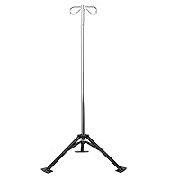 Professional Folding Pole Stand Infusion Stand, Height Adjustable Drip Stand 2 Hooks for Elderly Home Care Hospital and Clinic