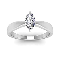 Choose Your Gemstone Tapered Bow Solitaire Ring Sterling Silver Marquise Shape Engagement Rings Matching Jewelry Wedding Easy to Wear Gifts US Size 4 to 12