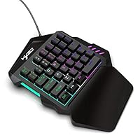 Mini E-Sports Programmable Mechanical Gaming Keyboard Keypad One Handed Wired USB with 35 Keys LED Color Backlight for Game Lovers