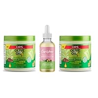 ORS Olive Oil Fortifying Creme Hairdress infused with Castor Oil for Strengthening - Nourish & Grow* Hair & Scalp Oil Infused with Avocado Oil & Peppermint for Strength & Length - Bundle