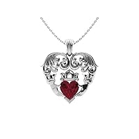 Beautiful Claddagh Heart Shape Pendant For Girls | Sterling Silver 925 With Oxidize | 18 Inch Chain | A Pendant For Girls For Christmas, Birthday And Valentine Celebrations.
