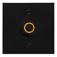 Newhouse Hardware Square Lighted Wired Metal Doorbell Button in Black BT6SL, for Doorbell Chime, Buzzer, or Ringer, Door Bell Button Only, Buzzer Button with LED Button Light